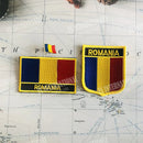 ROMANIA National Flag Embroidery Patches Badge Shield And Square Shape Pin One Set On The Cloth Armband   Backpack  Decoration