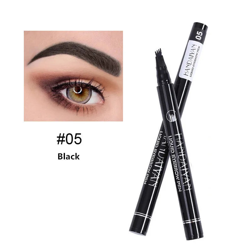 4D Microblading Eyebrow Pen 4 Forks Tip Eyebrow Tattoo Pencil Long Lasting Fine Sketch Liquid Eye Brow Make Up