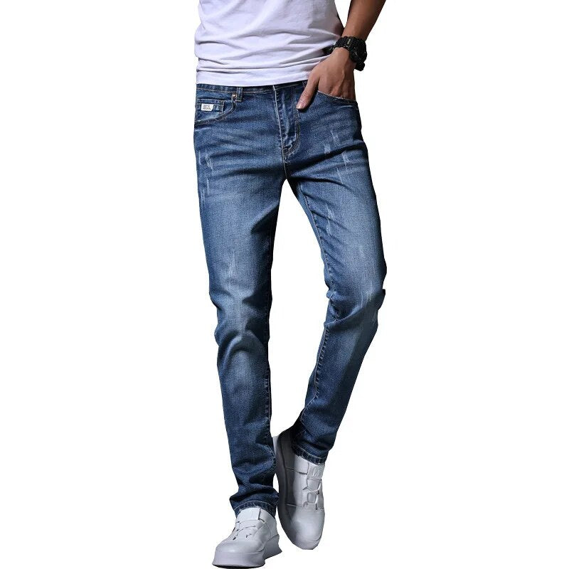New Fashion Men's Jeans Light Color Stretch Jeans Casual Straight Slim Fit Multicolor Skinny Jeans Men Cotton Denim Trousers