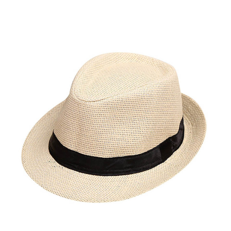 Children Sunhat Kids Summer Beach Straw Hat Jazz Panama Trilby Fedora Hats British Cap Breathable Baby Hats Girls Boys Sunvisor