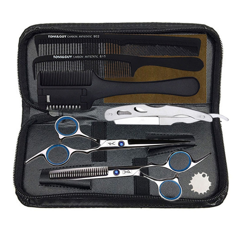 Professional Hairdressing Haircut Scissors 6 Inch 440C Barber Shop Hairdresser's Cutting Thinning Tools High Quality Salon Set