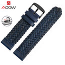 20mm 22mm 24mm Braided Genuine Leather Strap Quick Release Men Women Replacement Bracelet Belt Wrist Band for Smart Watch Brown