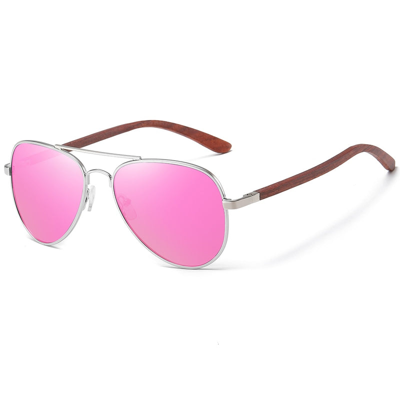 GM Brand Designer Sun Glasses for Women Red Wood Leg With Metal Frame Sunglasses Men Women Wooden Sunglass S2801