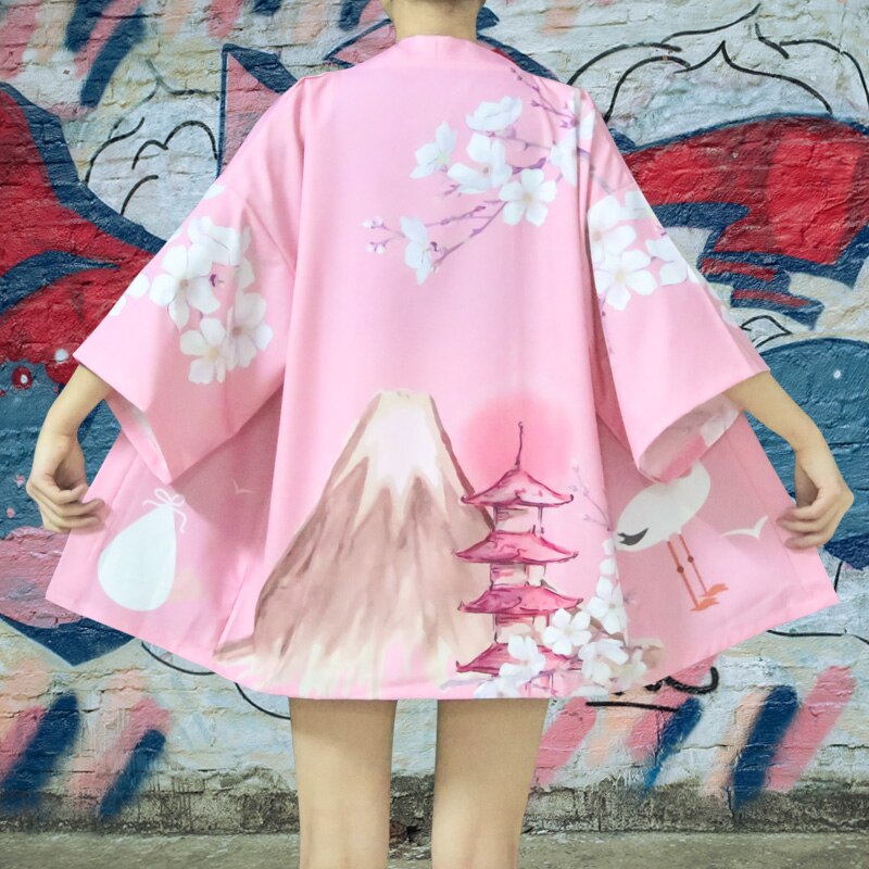 Kimonos Costume Woman Coat 14 Styles Girl Kawaii Print Crane Cosplay Yukata Harajuku Shirts Japan Women Haori Japanese Cardigan