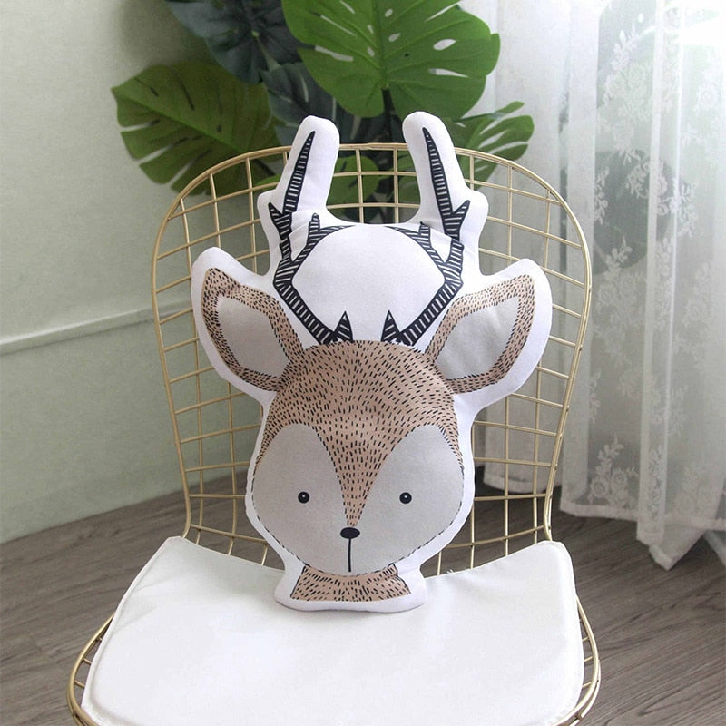 Baby Elephant Fox Deer Bear Giraffe Rabbit Soft Stuffed Plush Toys Pillows Animal Plush Toy Cartoon Pillow Cushion For Kids Gift