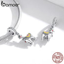 bamoer 925 Sterling Silver Cute Alpaca Charm for Original 3mm Bracelet Accessories Original silver jewelry making SCC1737