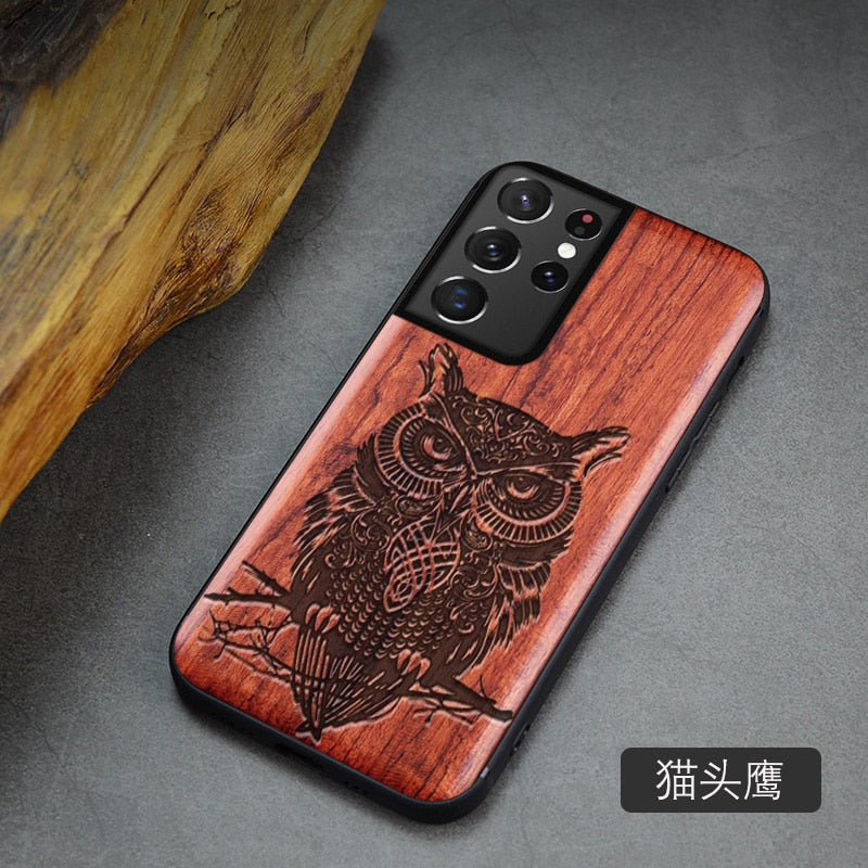 For Samsung Galaxy S21 Ultra Case Boogic Original Wood funda S21 S21+ Wood Cover Phone Case For Samsung S21 Ultra