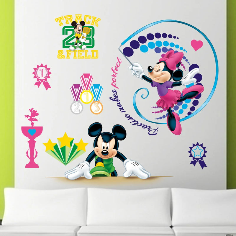 3D Cartoon  Mickey Minnie Wall Stickers For Kids Room  Bedroom Wall Decoration  Door Sticker  gifts for children