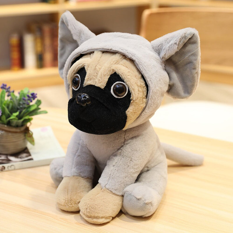 20/35cm PUG Dog Cute Animal Dogs Cos Cosplay Dinosaur Rabbit Elephant Lion Sheep Leopar Stuffed Dolls Kids Birthday X-mas Gifts
