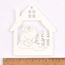 5pcs+1m hemp rope Christmas Tree Ornament Wooden Hanging Pendants Christmas tree snow angel Star Christmas Decorations for Home