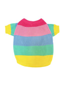 Puppy Rainbow Sweater Knitted Pet Cat Sweater Warm Dog Sweatshirt Dog Winter Clothing Kitten Puppy Sweater