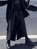 Yamamoto wind loose culottes dark false two personality small eight points trousers wide leg casual trousers male