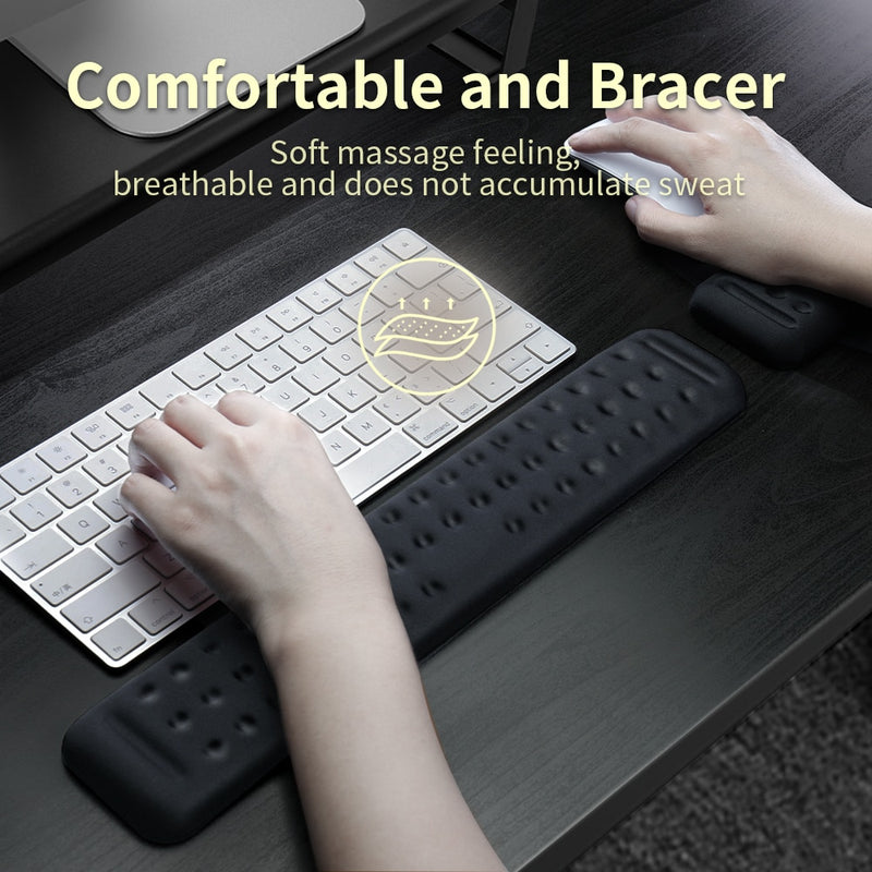 Keyboard and Mouse Wrist Rest Ergonomic Memory Foam Hand Palm Rest Support for Typing and Gaming Wrist Pain Relief and Repair