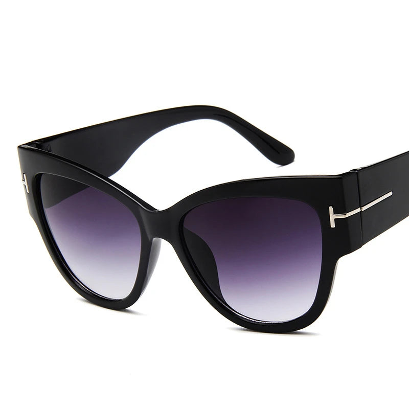 Women Sunglasses New Fashion Brand Designer Cat Eye Female Gradient Points Sun Glasses Big Oculos feminino de sol UV400