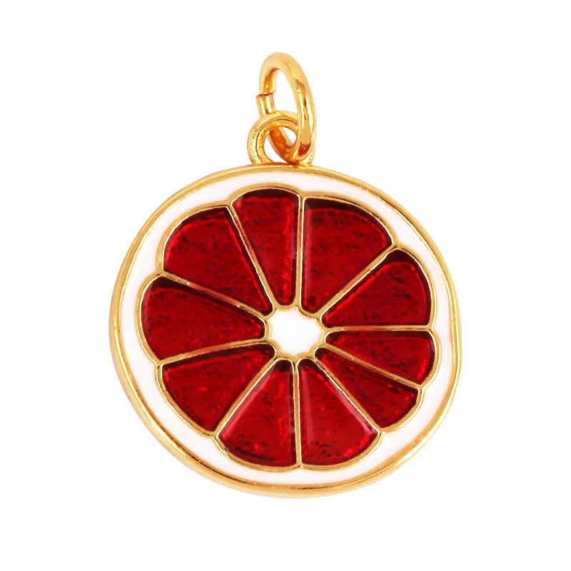 3D Fruit Strawberry Grape Mango Pineapple Water Melon Cherry Banana Charm Pendant , Jewelry Necklace Bracelet Making Supply M15