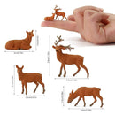12pcs/24pcs Model Railway HO Scale 1:87 Painted Wild Animal Moose Elk PVC Model Deer AN8714