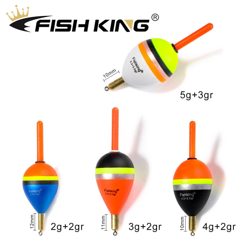 FISH KING 5pcs Barguzinsky Fir Float 2.0+2.0gr/3.0+2.0gr/4.0+2.0gr/5.0+2.0gr Copper Fishing Float Vertical Buoy Fishing Tackle