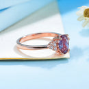 Kuololit 1.5 CT lab grown Alexandrite Gemstone Ring for Women Real 925 Sterling Silver Ring 585 rose gold Oval alexandrite rings
