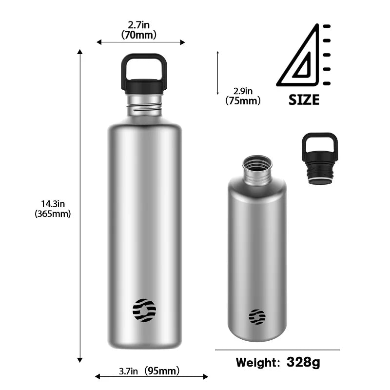 FEIJIAN Stainless Steel Water Bottle Portable Cycling Sports Bottle Leakproof BPA Free Large Capacity With Bottle Bag