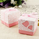50Pcs Love Heart Candy Boxes With Ribbon Favors Gifts Box Christening Baby Shower Wedding Souvenirs Gifts for Guest Party Supply