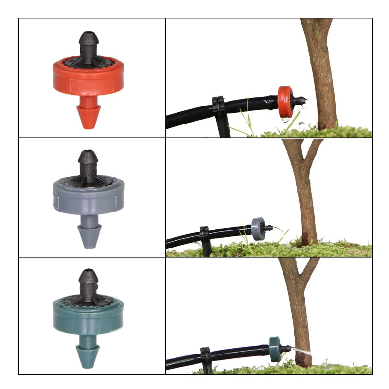 RBCFHl 20PCS 2L 4L 8L Pressure Compensating Emitter Dripper Self-cleaning Drip Irrigation Water Regulator 4/7 Pipe Hose Puncher