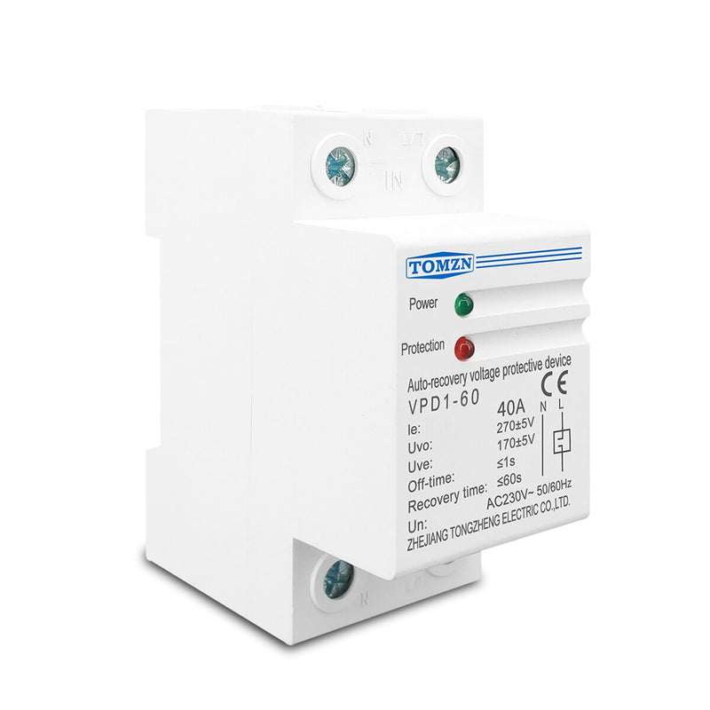 1 pcs 40A 230V Din rail automatic recovery reconnect over voltage and under voltage protective device protection relay