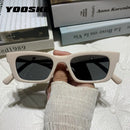 YOOSKE Vintage Rectangle Women Men Sunglasses Brand Designer Small Sun Glasses Frame Female Lady Eyeglasses UV400