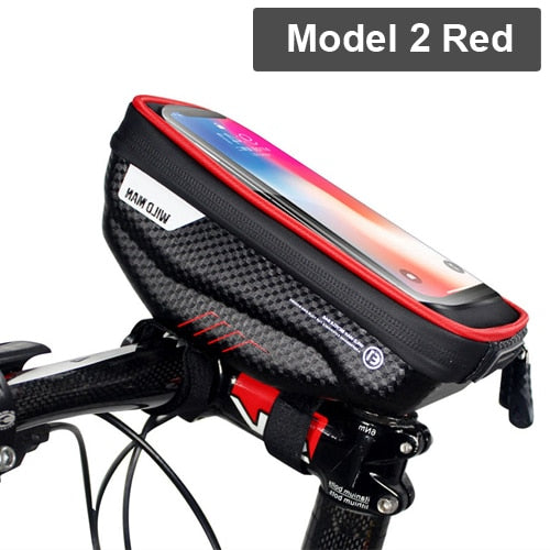 WILD MAN New Bike Bag Frame Front Top Tube Cycling Bag Waterproof 6.6in Phone Case Touchscreen Bag MTB Pack Bicycle Accessories