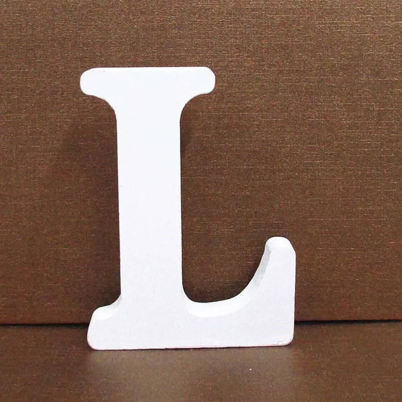 1pc 8cm White Wooden Letters English Alphabet DIY Personalised Name Design Art Craft Free Standing Wedding Birthday Home Decor
