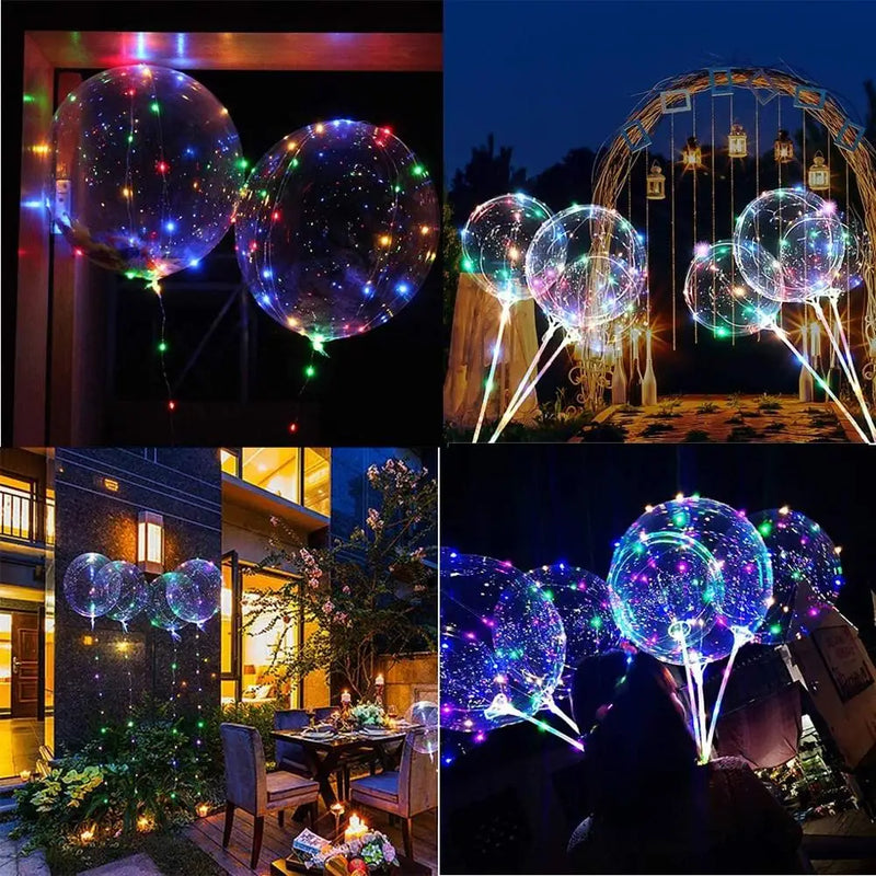 10 Packs LED Light Up BoBo Balloons Decoration Indoor or Outdoor Birthday  Wedding new Year Party Christmas Celebrations