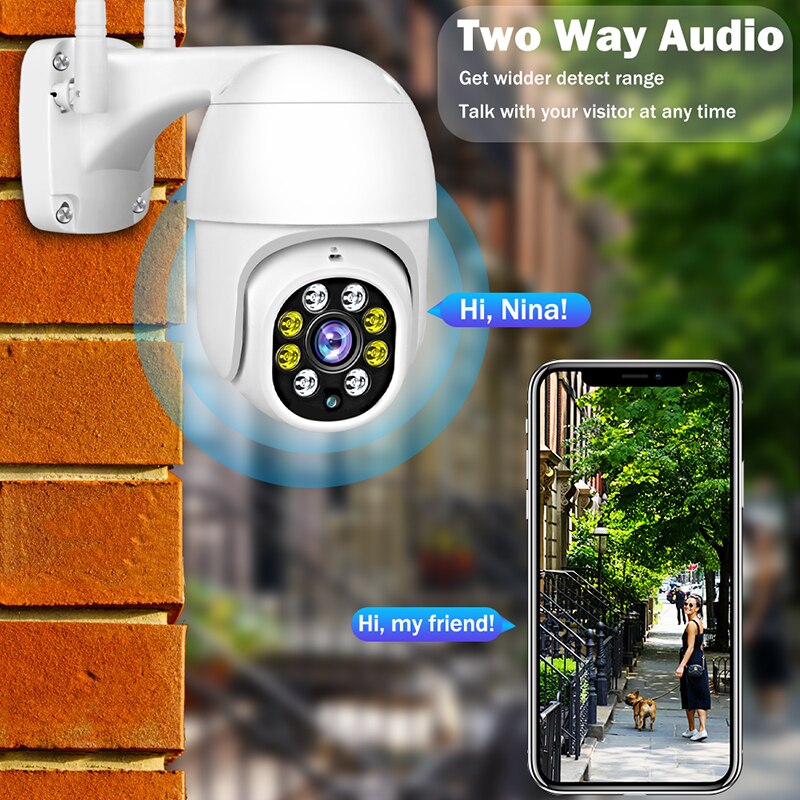 QZT WIFI IP Camera Outdoor Night Vision Video Surveillance Waterproof Wireless CCTV PTZ Camera Outdoor Home Security Camera WIFI