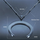 Gothic Stainless Steel Moon Necklace for Women Black Color Big Neckless Jewelry collar acero inoxidable mujer N3107S03