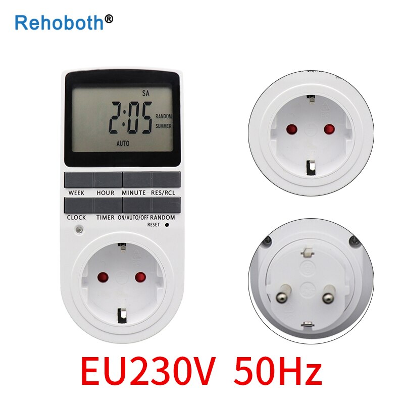 EU Electronic Digital Timer Switch US FR BR Plug Kitchen Timer Socket Outlet 230V 110V 7 Day 12/24 Hour Programmable Timing