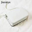 JIEROTYX Letter Print Shoulder Bag Rock Designer Purse Female Small Crossbody Bag PU Leather Mini Ladies Punk Bag Crossbody Bag