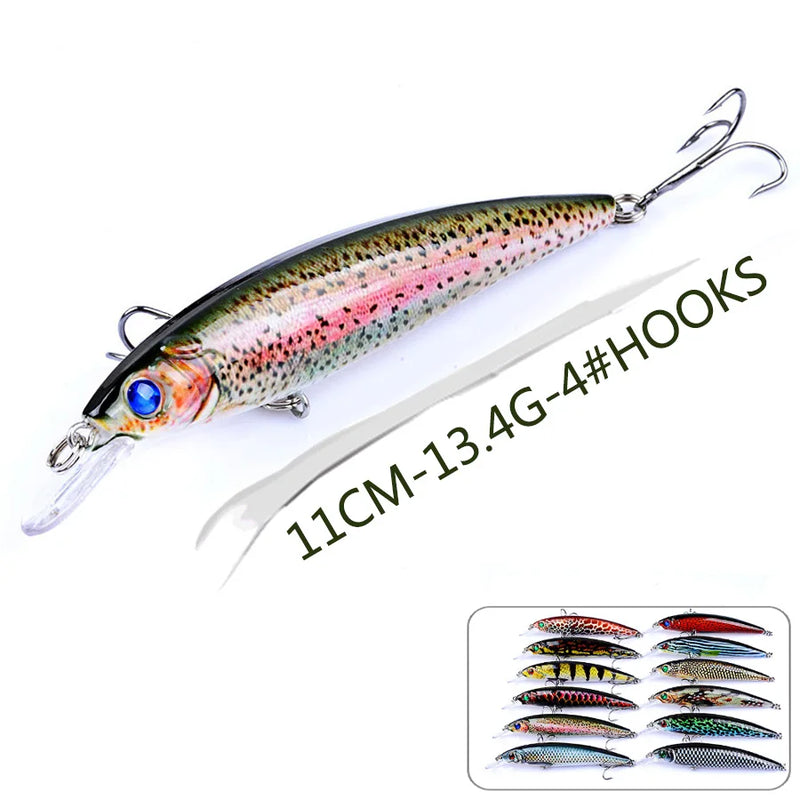 1pcs Sinking Minnow Crankbait All For Fishing Lure Accessories Tackle Sea Carp Trout Artificial Bait Hard Wobbler 3d Eyes Fish