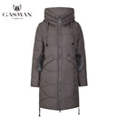 GASMAN 2022 Winter Women Brand Coat Jacket Down Medium Length Winter Women Hooded Warm Parka Fox Fur Women Outerwear Coats 18821