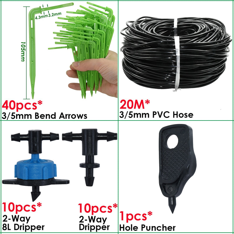 Greenhouse Drip Irrigation 4-way 3/5mm  Drip Arrow 2-way Transmitter Irrigation Watering System for Pot Garden Lawn 10set/20set