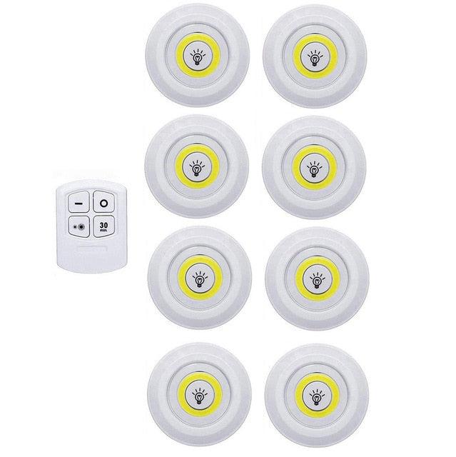 Smart LED Lights Wireless Cabinet Light Remote Control Dimmable Night Light Kitchen Bedroom Wardrobe Cabinet Lighting Wall Lamp