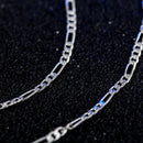 DOTEFFIL 925 Sterling Silver 16/18/20/22/24/26/28/30 Inch 2mm Sideways Flat Chain Necklace For Women Man Fashion Wedding Jewelry