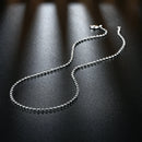 Hot Simple Generous Chic Clavicle 3mm Bead Chain Necklace 925 Sterling Silver Beads Necklaces For Women Gift