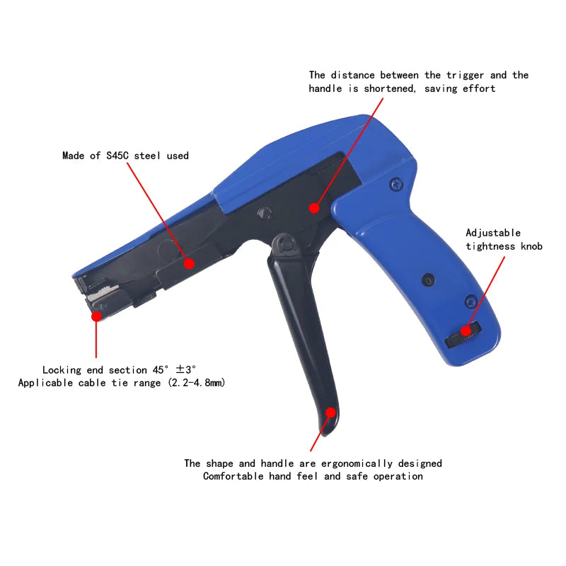 HS-600A/HS-519 Fastening Cutting Tool Special For Cable Zip Tie Gun For Nylon Cable Tie Width 2.4-4.8mm 2.4-9mm