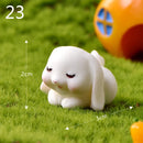 Easter Bunny Decoration Mini Resin Rabbit Craft Miniature Figurine Landscape Model Home Desktop Decor Fairy Garden Decoration