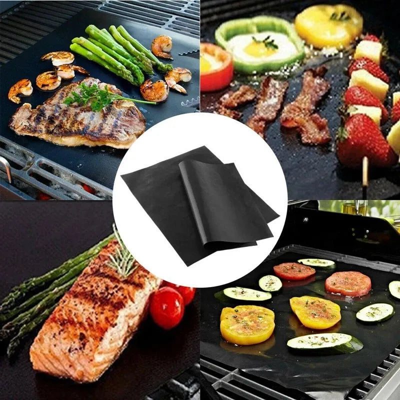 1/5/10pcs BBQ Grill Mat Barbecue Baking Non-stick Pad Reusable Cooking Plate PTFE Outdoor Picnic Party Grilling Mat Tool 40*33cm