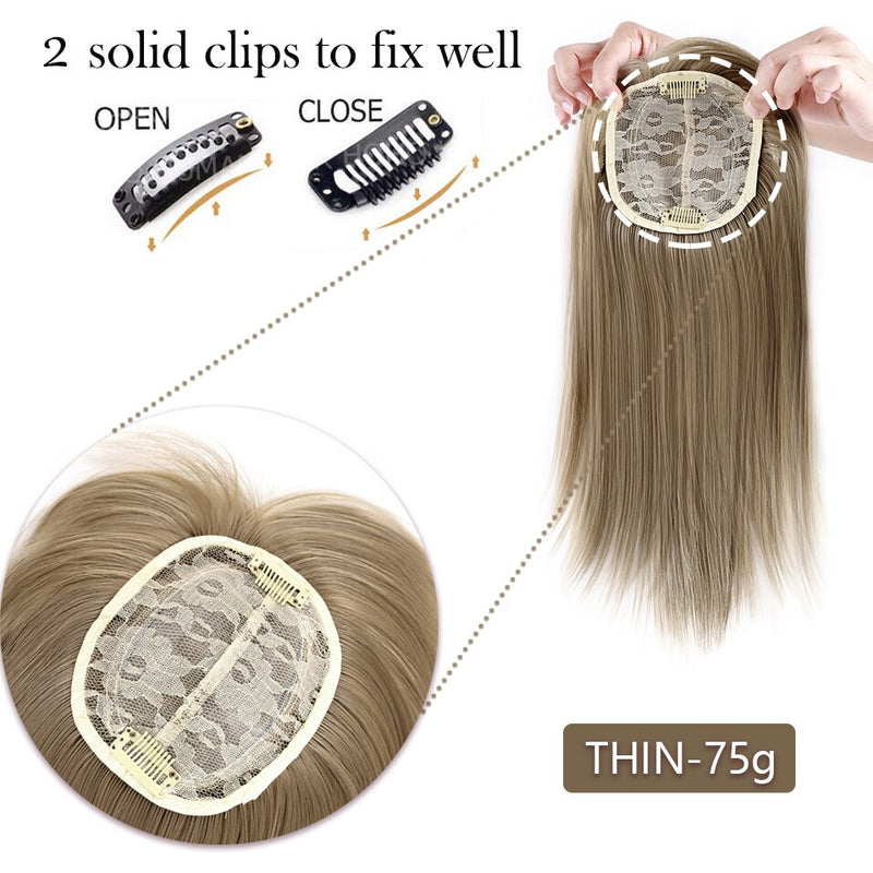 HAIRRO 11Inch Clip In Hair Pieces Straight Hair Extension With Bangs Synthetic 16 Colors Clip In Hair Pieces For Women