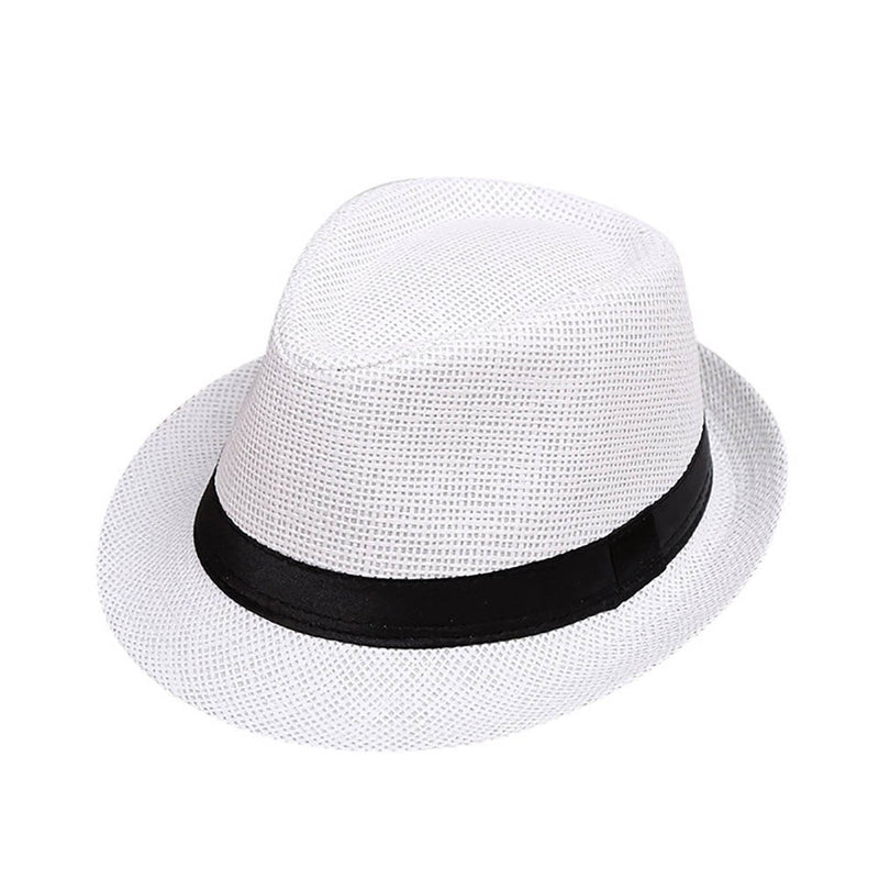 Children Sunhat Kids Summer Beach Straw Hat Jazz Panama Trilby Fedora Hats British Cap Breathable Baby Hats Girls Boys Sunvisor