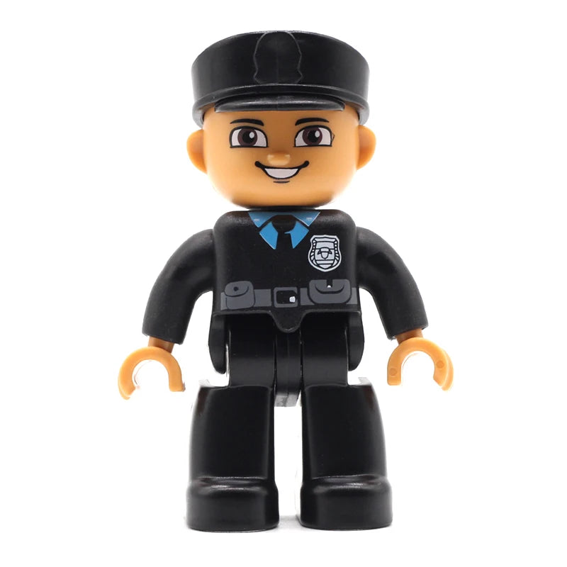 Big Size Action Figures City Princess Policemen Family Building Block Doll Character Accessory Assembly Toys for Children Gift