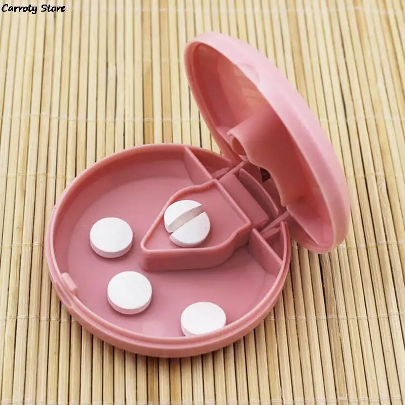 Portable Mini Smal Pill Cutter Splitter Divide Storage Case Medicine Cut Compartment Box Holder Pill Splitters