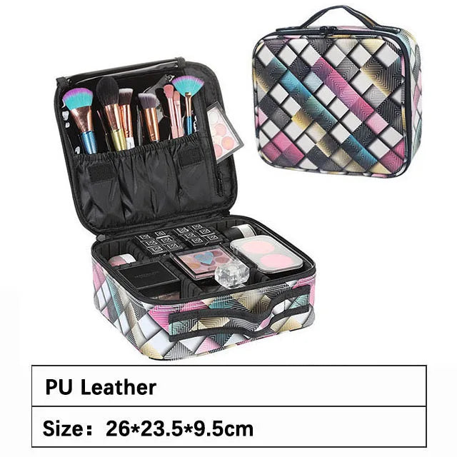 Female Professional Makeup Organizer Travel Beauty Cosmetic Case For Make Up Bag Bolso Mujer Storage Box Nail Tool Suitcase