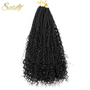 Saisity Ombre Synthetic with Split Ends Goddess Box Braids Crochet Hair Extensions With End Bohemian Box Braiding Hair