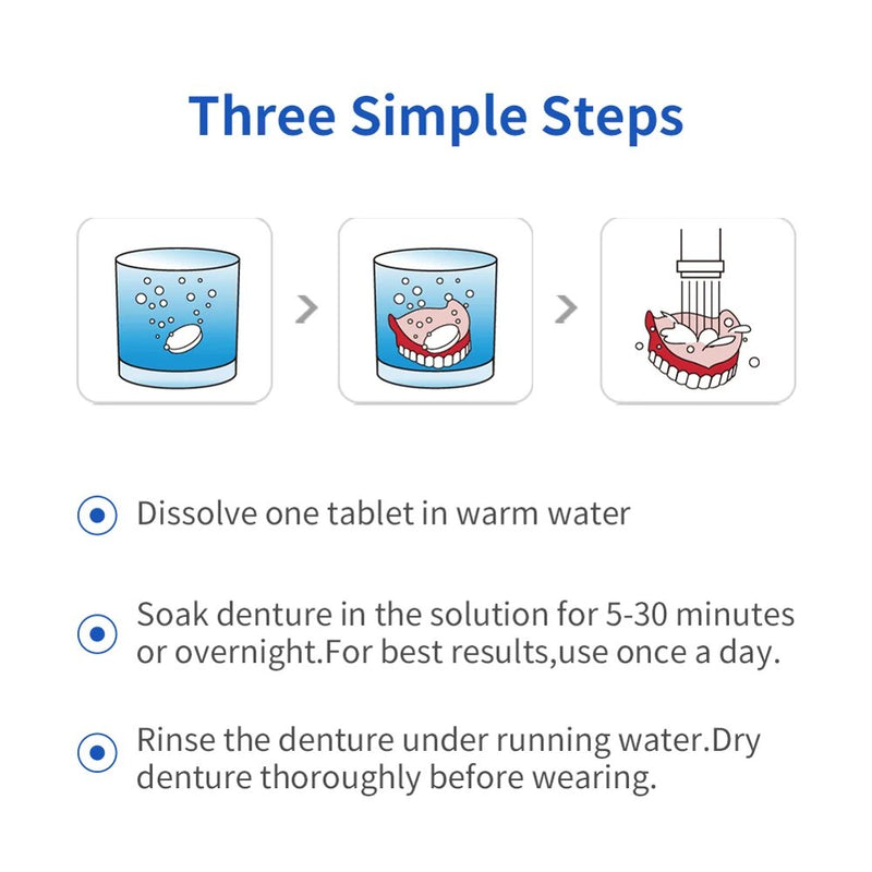Y-Kelin Denture Cleansing Tablets 96 Tabs  Effervescent   Pills  Cleaner  Care For The Elderly Oral Hygiene